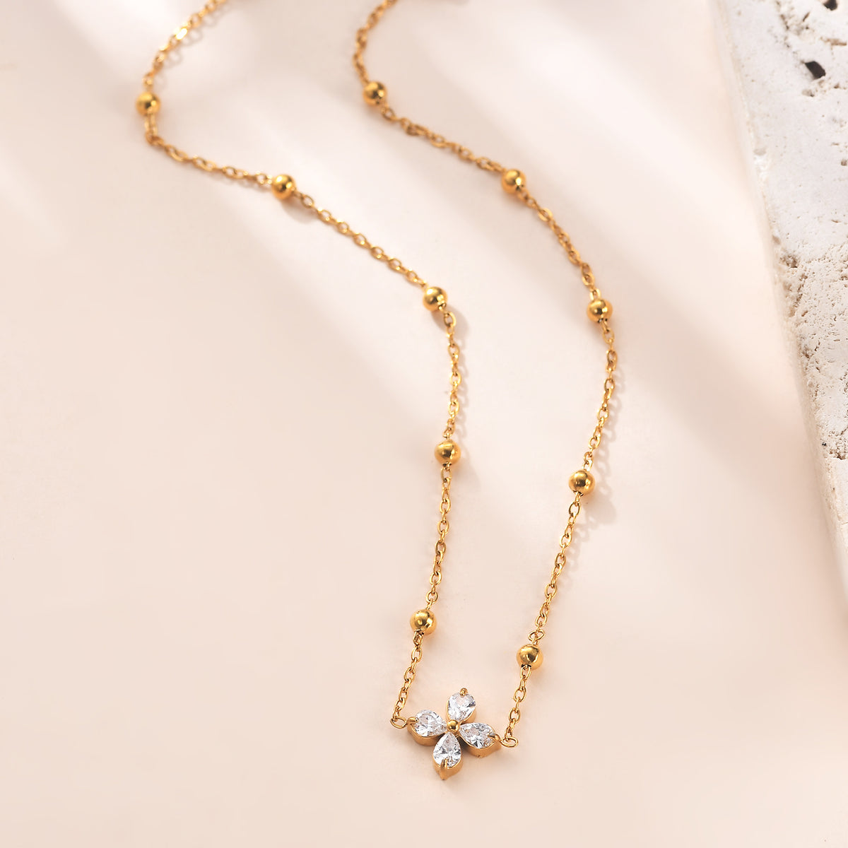 CZ Petal Necklace