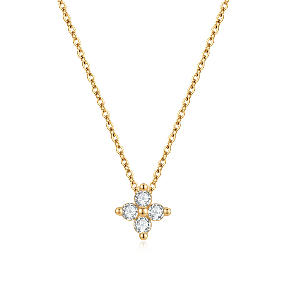 Four-leaf Clover Zircon Necklace