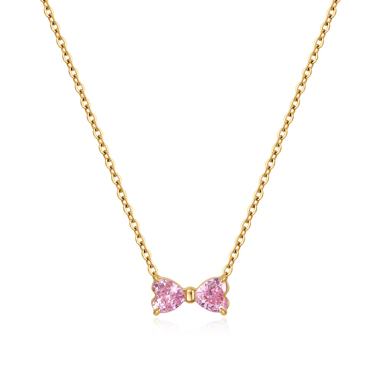 Pink Bow Necklace