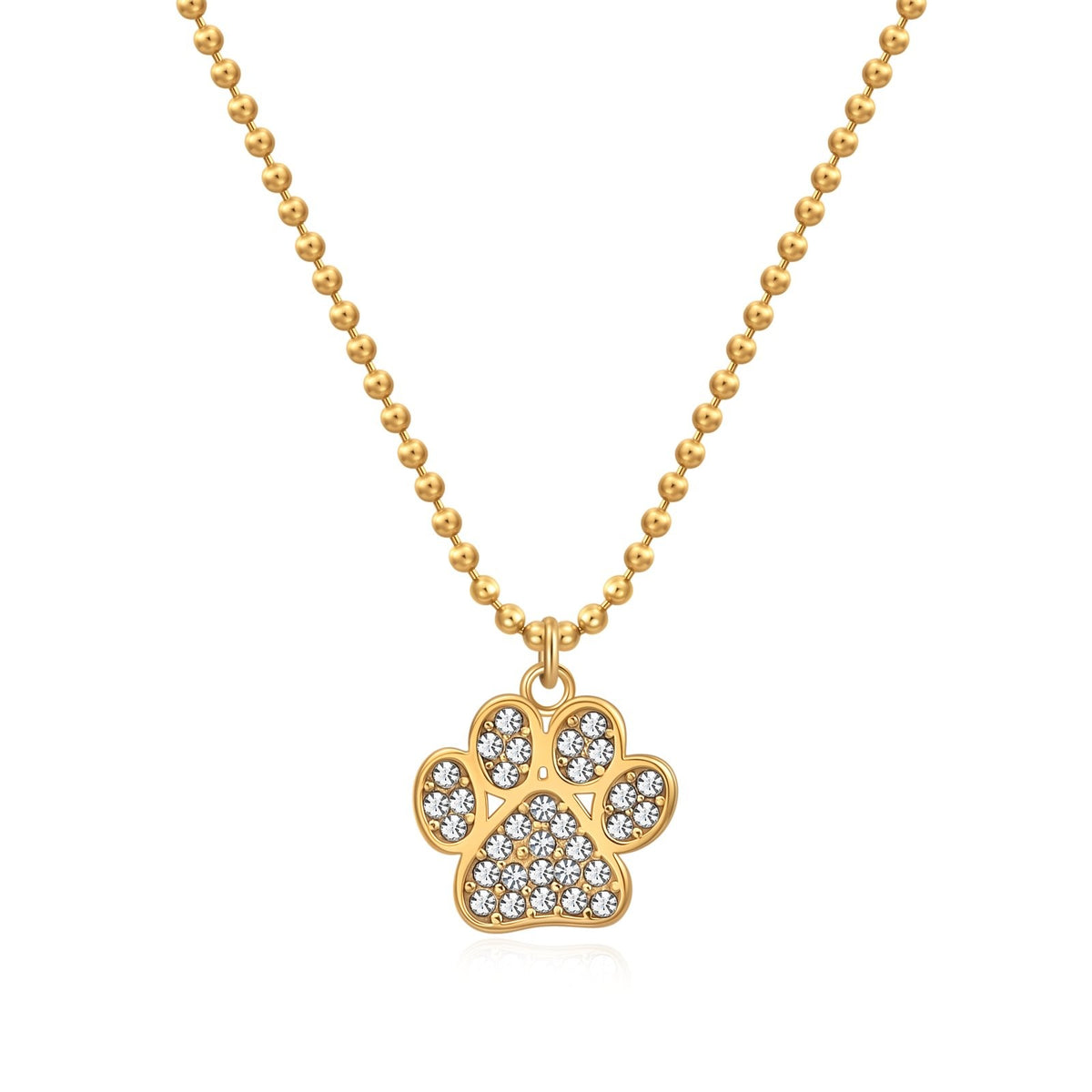 Sparkling Puppy Paw Print Necklace