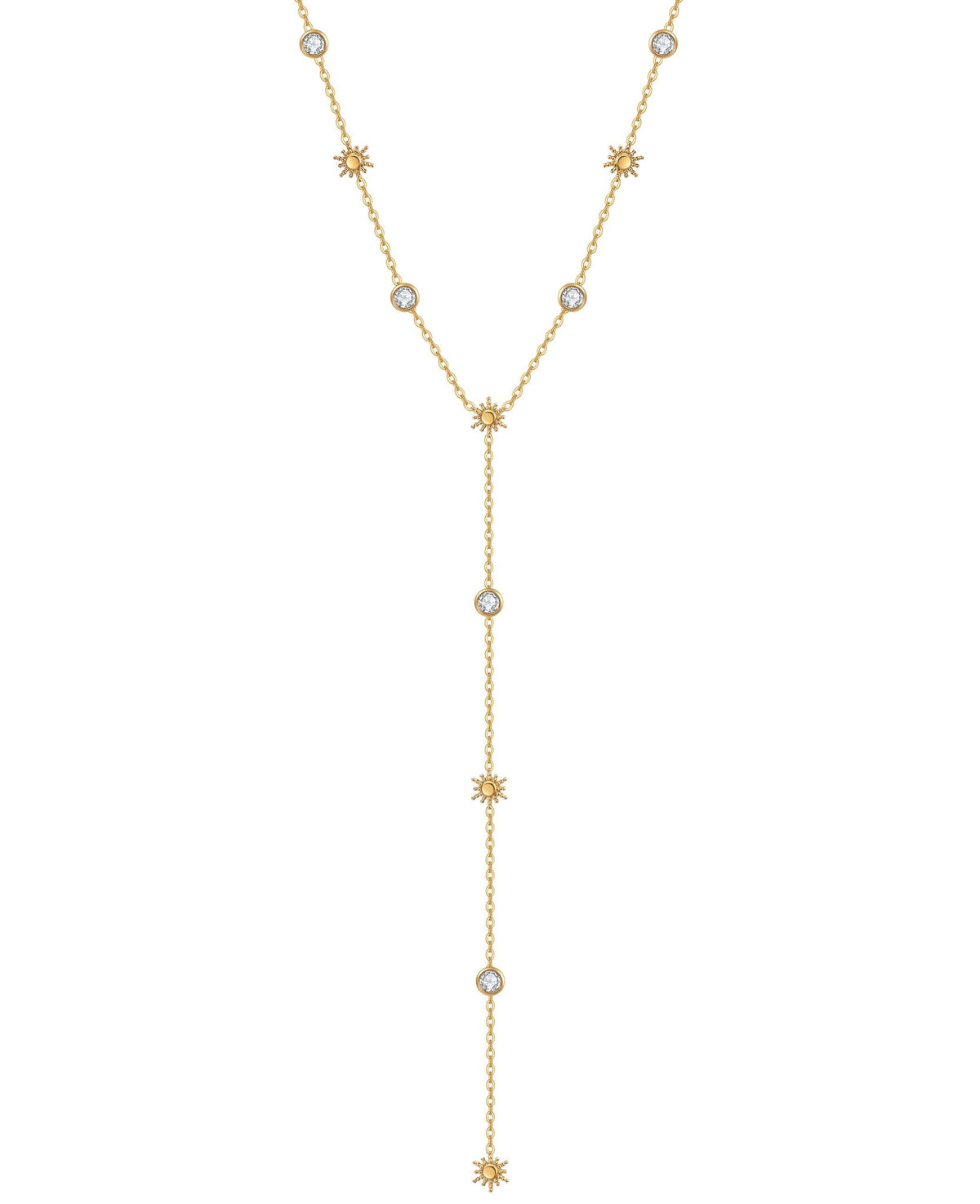 Eight-Pointed Star Tassel Y-Necklace
