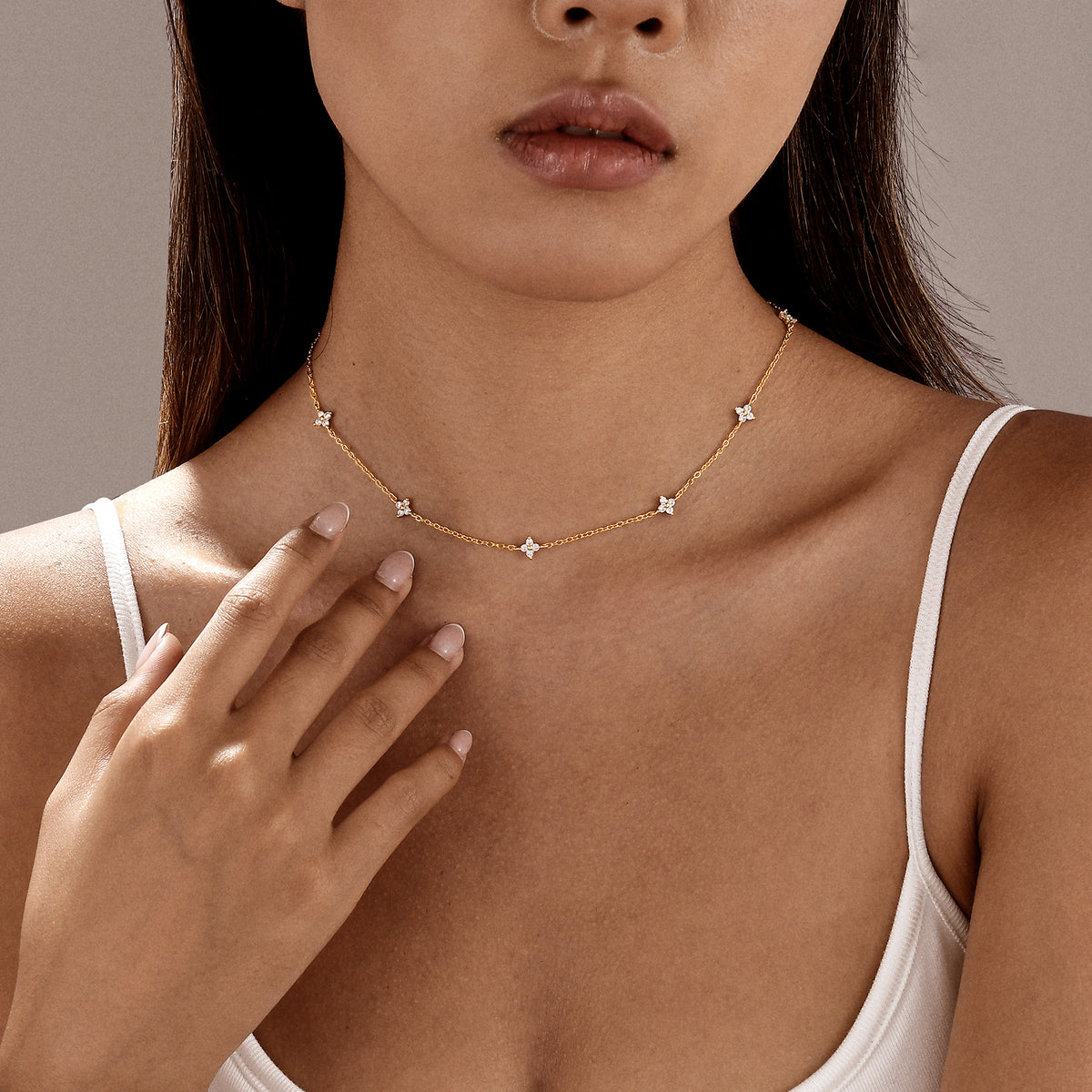 Sparkling Four-leaf Clover Necklace