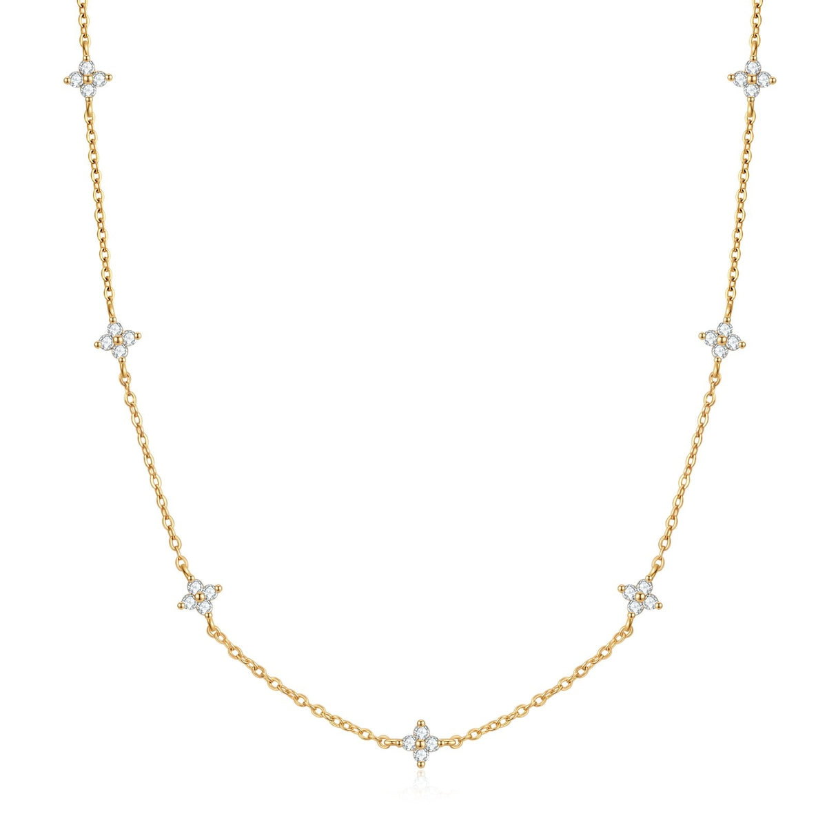Sparkling Four-leaf Clover Necklace