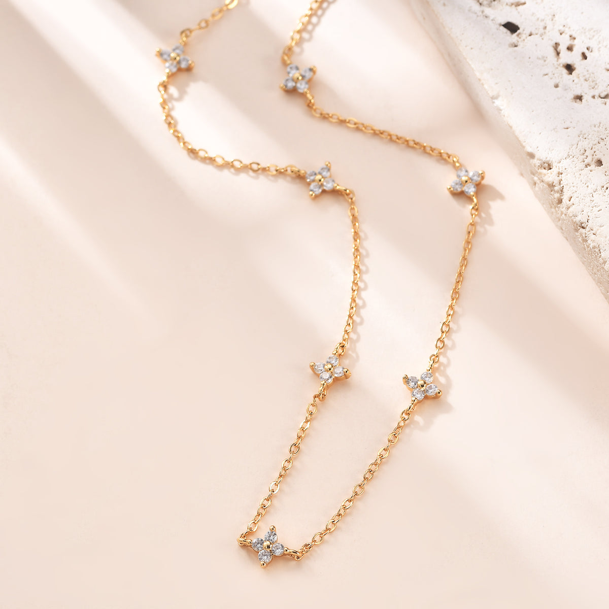 Sparkling Four-leaf Clover Necklace