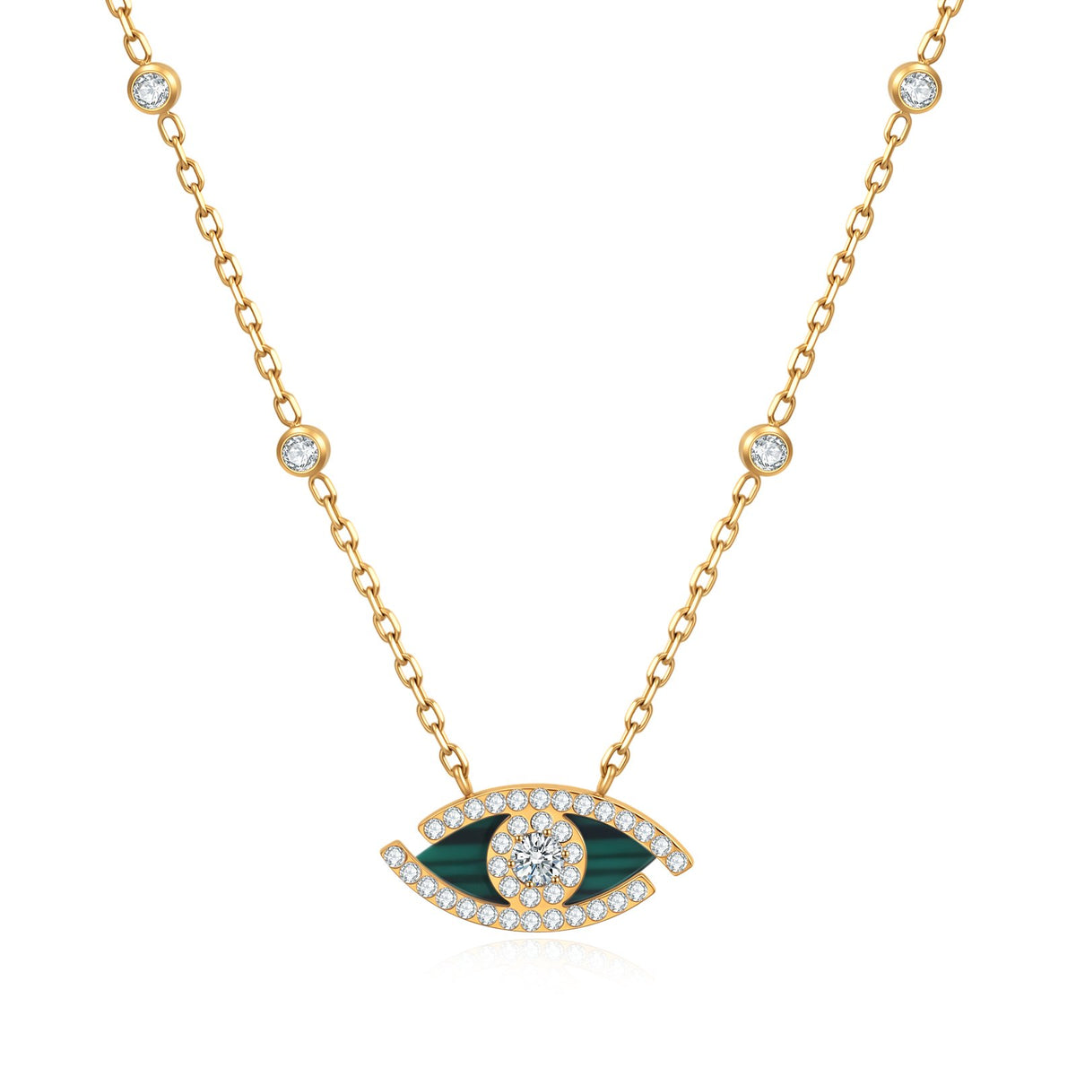 Enigmatic Dark Green Evil Eye Necklace