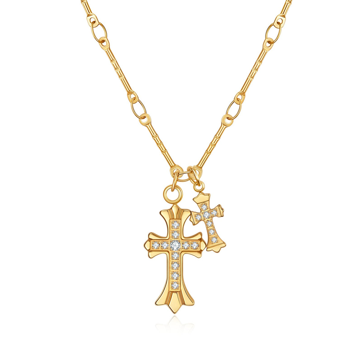 Sacred Vow Double Cross Necklace