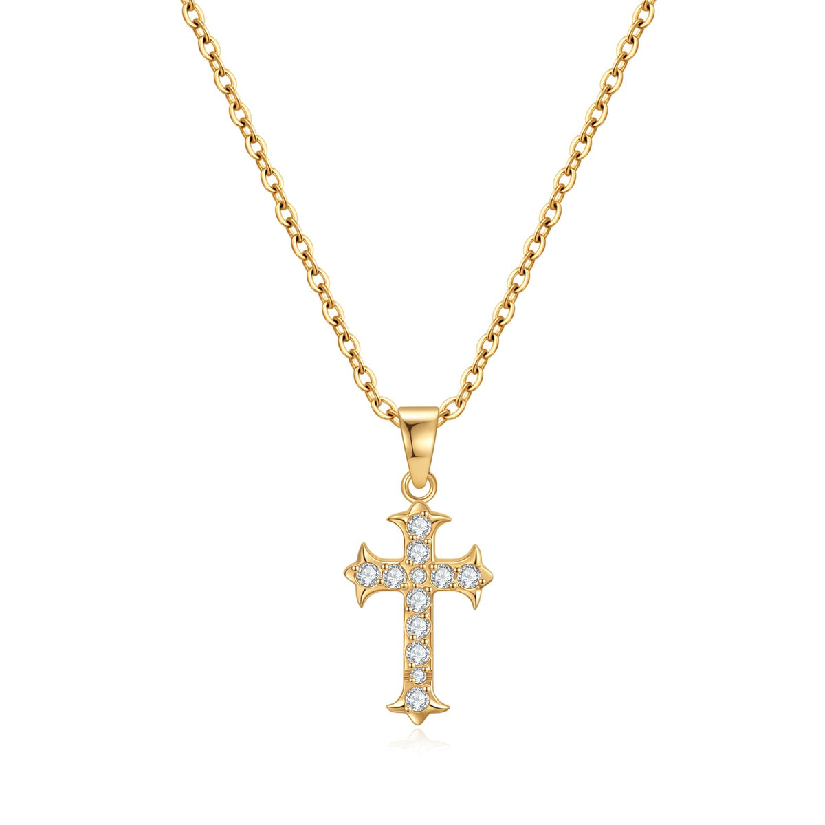 Glimmering Faith Cross Necklace