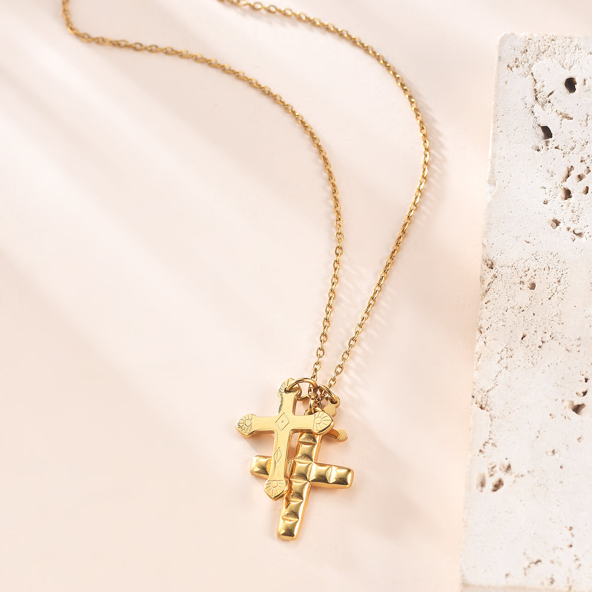 Trinity of Faith Cross Necklace