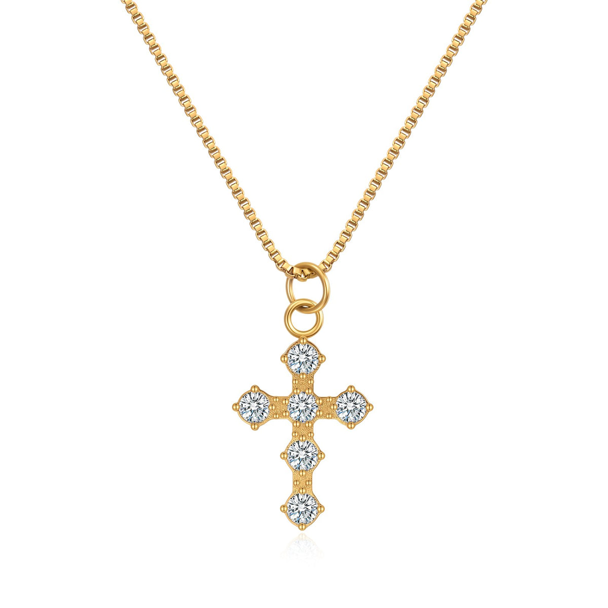 Radiant Zircon Cross Necklace